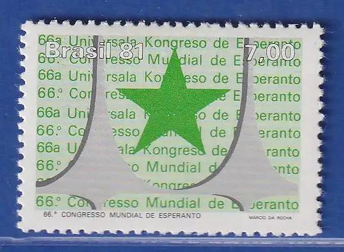 Brasilien 1981 Esperanto-Weltkongress Esperantostern Mi.-Nr. 1835 **