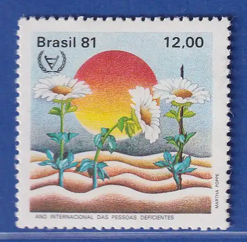 Brasilien 1981 Jahr der Behinderten Blumen Sonne Mi.-Nr. 1845 **