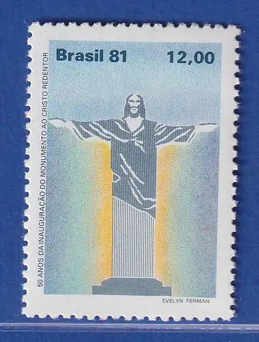 Brasilien 1981 Christusstatue auf dem Corcovado Rio de Janeiro Mi.-Nr. 1851 **