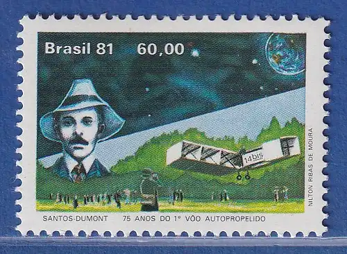 Brasilien 1981 Motorflug von Santos Dumont Flugzeug 14-bis Mi.-Nr. 1853 **