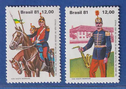 Brasilien 1981 Staatspolizei von Sao Paulo Uniformen Mi.-Nr. 1867-68 **