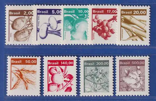 Brasilien 1982 Freimarken Landwirtschaftliche Produkte Mi.-Nr. 1881-89 **