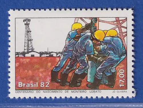 Brasilien 1982 Monteiro Lobato Unternehmer Bohrturm Mi.-Nr. 1893 **