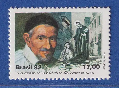 Brasilien 1982 Hl. Vinzenz von Paul Geistlicher Hilfe für Arme Mi.-Nr. 1894 **