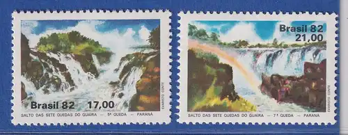 Brasilien 1982 Die 7 Wasserfälle von Guaira (Sete Quedas)  Mi.-Nr. 1895-96 **
