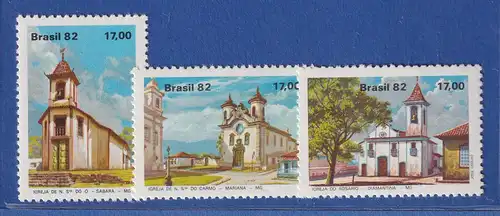 Brasilien 1982 Barocke Kirchen in Minas Gerais Mi.-Nr. 1906-08 **