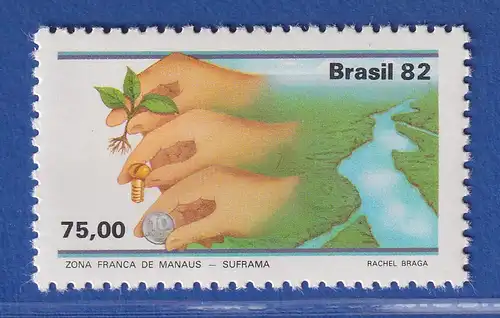 Brasilien 1982 Freihandelszone von Manaus Hände mit Pflanze Mi.-Nr. 1911 **