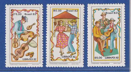 Brasilien 1982 Briefmarkenausstellung LUBRAPEX '82 Curitiba Mi.-Nr. 1924-26 **