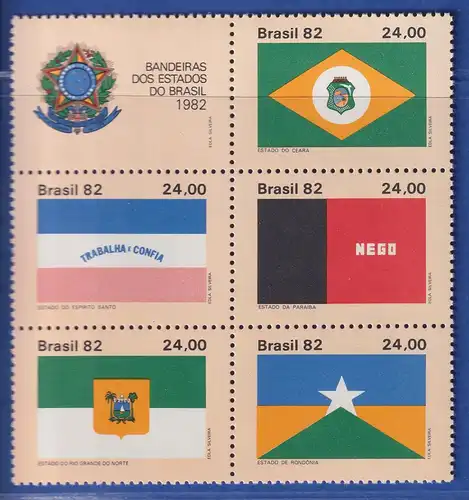 Brasilien 1982 Flaggen der Bundesstaaten II. Mi.-Nr. 1937-41 **