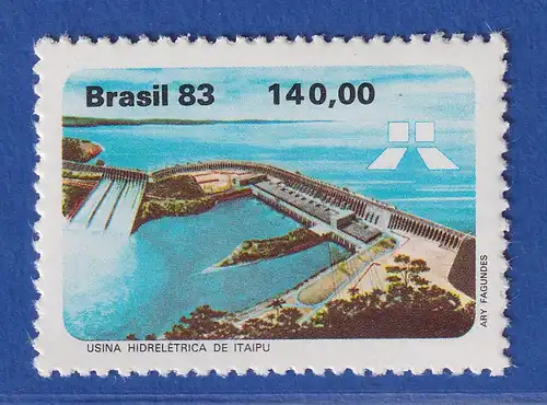 Brasilien 1983 Wasserkraftwerk Itaipu Staudamm Mi.-Nr. 1954 **