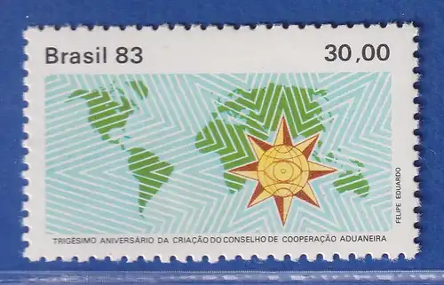 Brasilien 1983 Rat für Zollzusammenarbeit Weltkarte Emblem Mi.-Nr. 1962 **