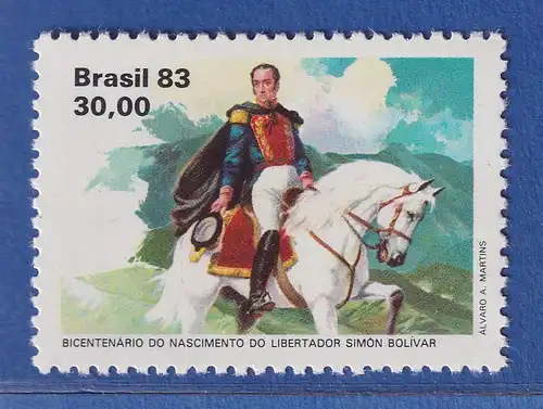 Brasilien 1983 Simón de Bolivar Freiheitskämpfer Mi.-Nr. 1976 **
