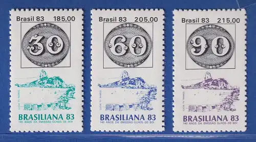 Brasilien 1983 Briefmarkenausstellung BRASILIANA ´83 Mi.-Nr. 1980-82 **
