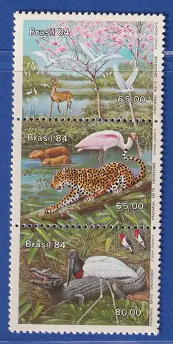 Brasilien 1984 Naturschutz Tiere im Pantanal von Mato Grosso Mi.-Nr. 2041-43 **