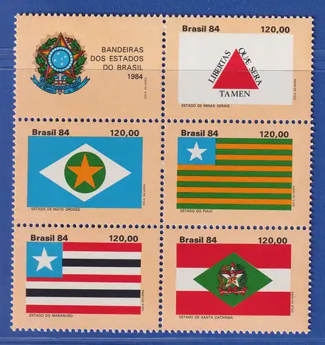 Brasilien 1984 Flaggen der Bundesstaaten IV.  Mi.-Nr. 2079-83 **