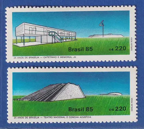 Brasilien 1985 25 Jahre Bundeshauptstadt Brasilia Mi.-Nr. 2104-05 **