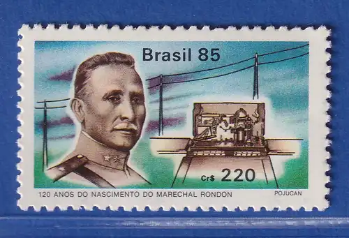 Brasilien 1985 25 Marschall Candido Mariano da Silva Rondon  Mi.-Nr. 2106 **