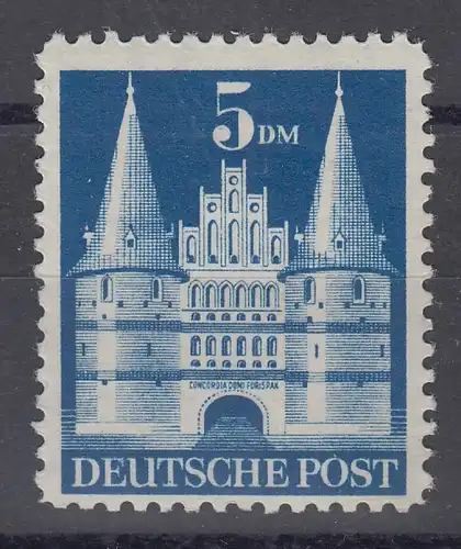 Bizone Bautenserie 5DM Holstentor Type II Mi.-Nr. 100 II Y B ** 
