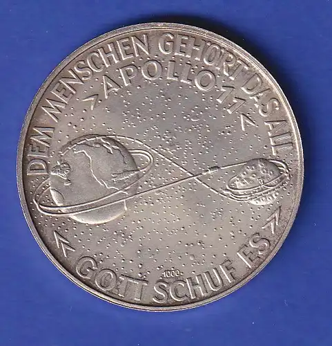 Silbermedaille Mondlandung APOLLO 11 - Astronauten Armstrong, Aldrin, Collins