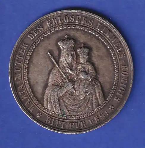 Alte Silbermedaille Maria mit Kind - Firmung Knabe, sign. DRENTWETT ca. 12g Ag