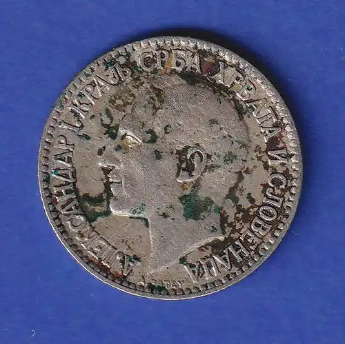 Jugoslawien 1925 Kursmünze 1 Dinar König Alexander I. 