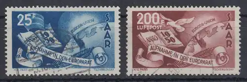 Saarland Europarat 1950 Mi-Nr. 297-98 Satz O gpr. HOFFMANN BPP