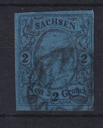 Altdeutschland Sachsen Freimarke Mi.-Nr. 10 a Ringnummernstempel 2 Dresden
