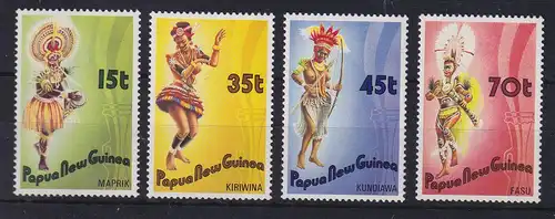 Papua Neu Guinea 1986 Traditionelle Tänze Satz Mi.-Nr. 535-538 ** 