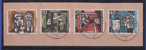 Bundesrepublik 1957 Kohlbergbau Mi.-Nr. 270-273, O MÜNCHEN auf Briefstück