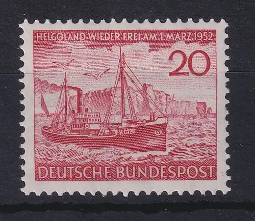 Bundesrepublik 1952 Helgoland 20 Pfg Mi.-Nr. 152 postfrisch **