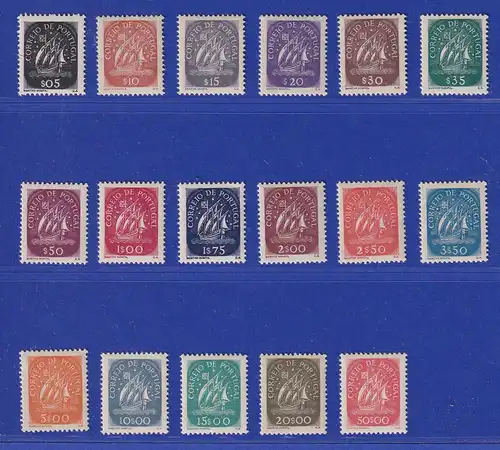 Portugal 1943 Freimarken Karavelle Mi.-Nr. 646-662 postfrisch **