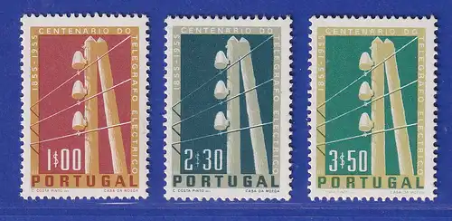 Portugal 1955 100 Jahre Telegraphenwesen Mi.-Nr. 844-846 postfrisch **