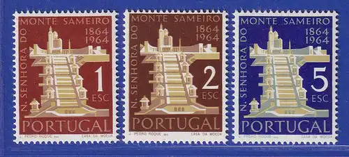 Portugal 1964 100 Jahre Wallfahrtskirche Sameiro Mi.-Nr. 960-962 postfrisch **