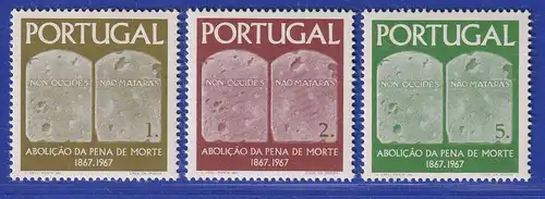 Portugal 1967 Abschaffung der Todesstrafe Mi.-Nr. 1046-1048 postfrisch **
