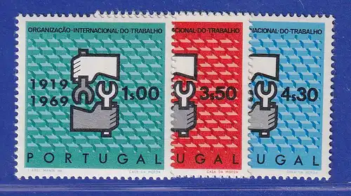 Portugal 1969 50 Jahre Arbeits-Organisation ILO Mi.-Nr. 1076-1078 postfrisch **