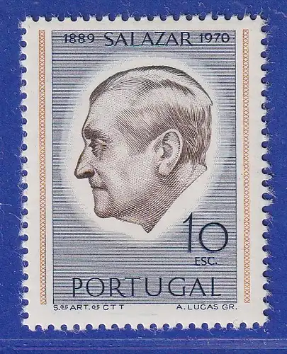Portugal 1971 A. de Oliviera Salazar 10 E Mi.-Nr. 1138 A postfrisch **