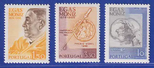 Portugal 1974 100. Geburtstag António Egas Moniz Mi.-Nr. 1269-1271 postfrisch **