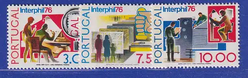 Portugal 1976 Briefmarkenausstellung Interphil Mi.-Nr. 1313-1315 postfrisch **