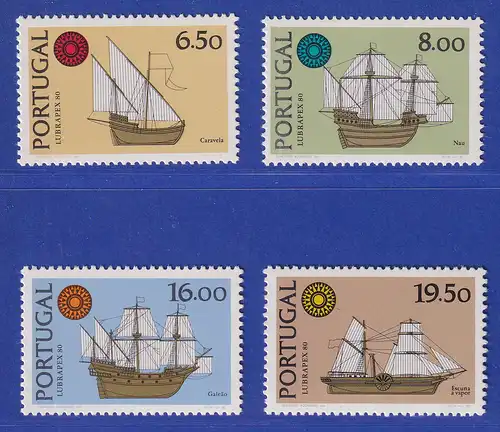 Portugal 1980 LUBRAPEX - Schiffe Mi.-Nr. 1504-1507 postfrisch **