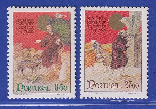 Portugal 1982 800. Geburtstag Franz von Assisi Mi.-Nr. 1552-1553 postfrisch **