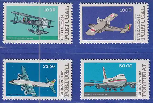 Portugal 1982 Flugzeuge - LUBRAPEX Mi.-Nr. 1577-1580 postfrisch **