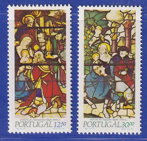 Portugal 1983 Weihnachten - Glasfenster aus Kloster Batalha Mi.-Nr. 1615-1616 **