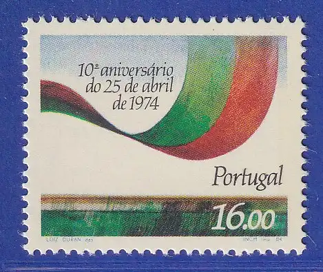 Portugal 1984 10. Jahrestag Nelken-Revolution Mi.-Nr. 1629 postfrisch **