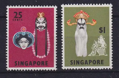 Singapur 1968 Klassische Tanzmasken Mi.-Nr. 91 und 95 postfrisch ** 