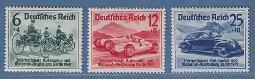 Deutsches Reich 1939 Automobile-Satz Mi.-Nr. 686-88  3 Werte komplett ** 