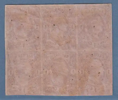 Sachsen 1855 König Johann 1 Ngr Mi.-Nr. 9 IIa Sechserblock ungebraucht (*)