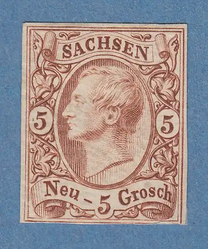 Sachsen 1856 Johann 5 Ngr. Mi.-Nr. 12e ungebraucht * gpr. mit FB Vaatz BPP