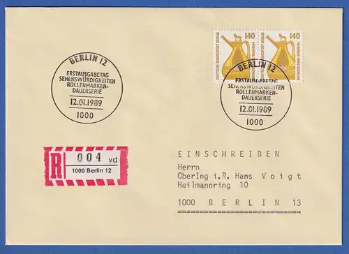 Berlin 1989 Bronzekanne Mi.-Nr. 832 Paar auf R-FDC