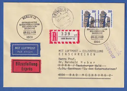 Berlin 1989 Externsteine Mi.-Nr. 835 waag. Paar auf FDC