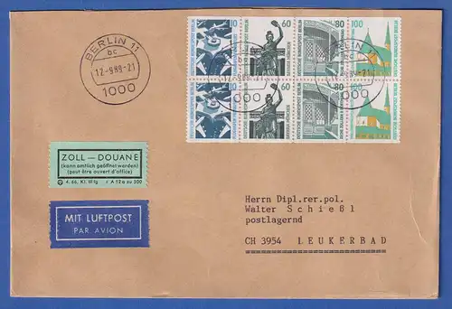 Berlin 1989 Sehenswürdigkeiten Mi.-Nr. HBL 23 auf FDC Berlin nach Leukerbad